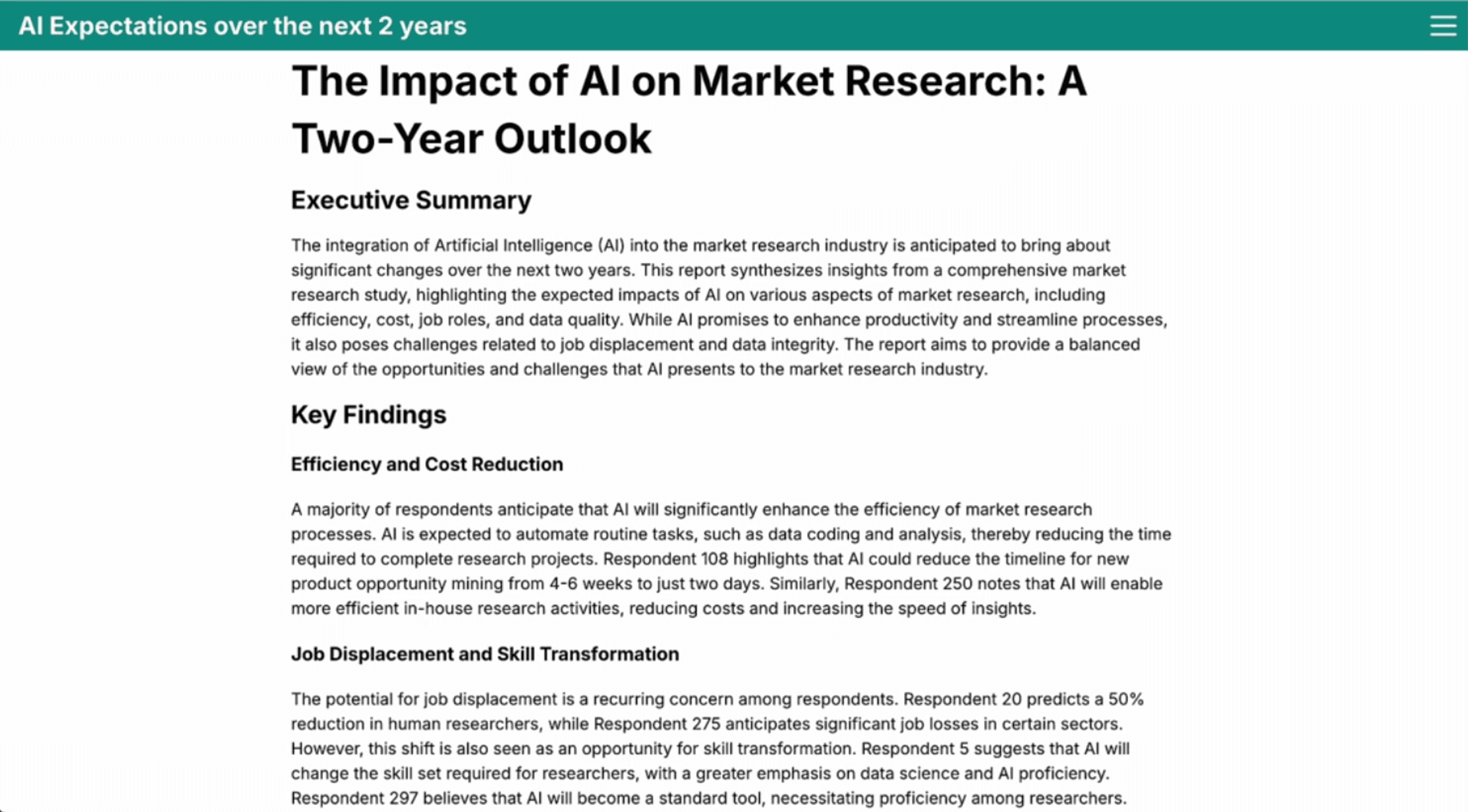 Using ResearchWiseAI with a single column of data