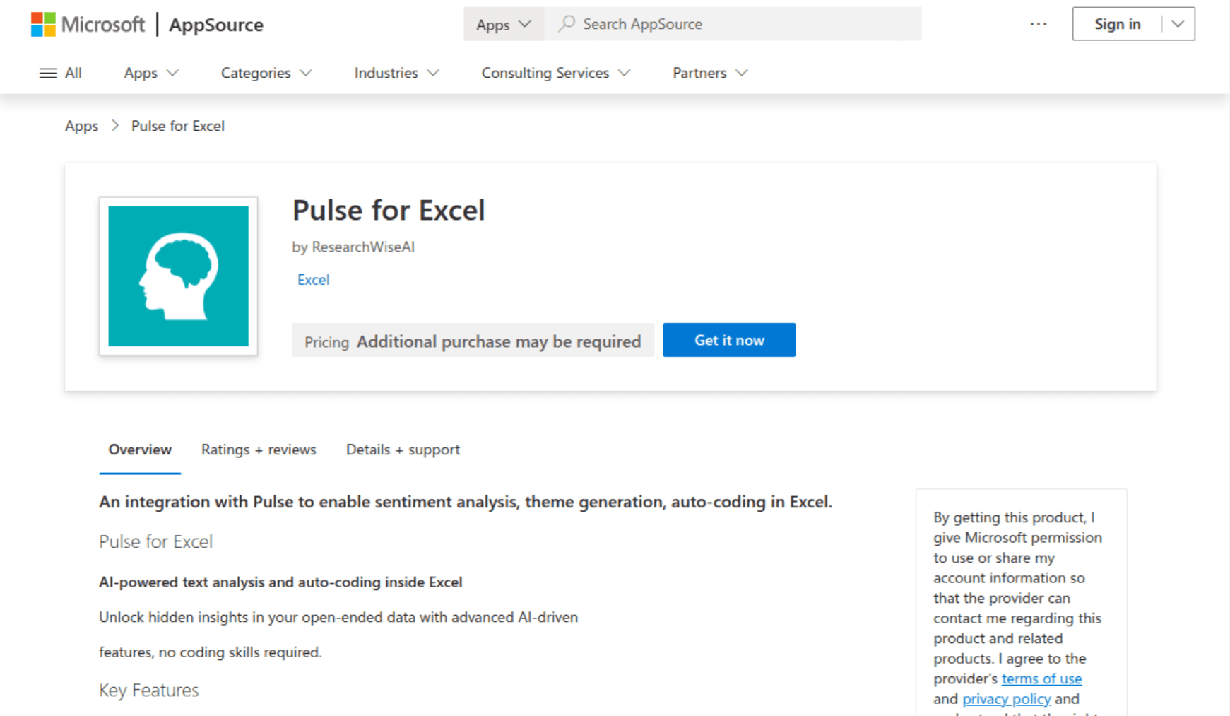 Pulse for Excel on AppSource