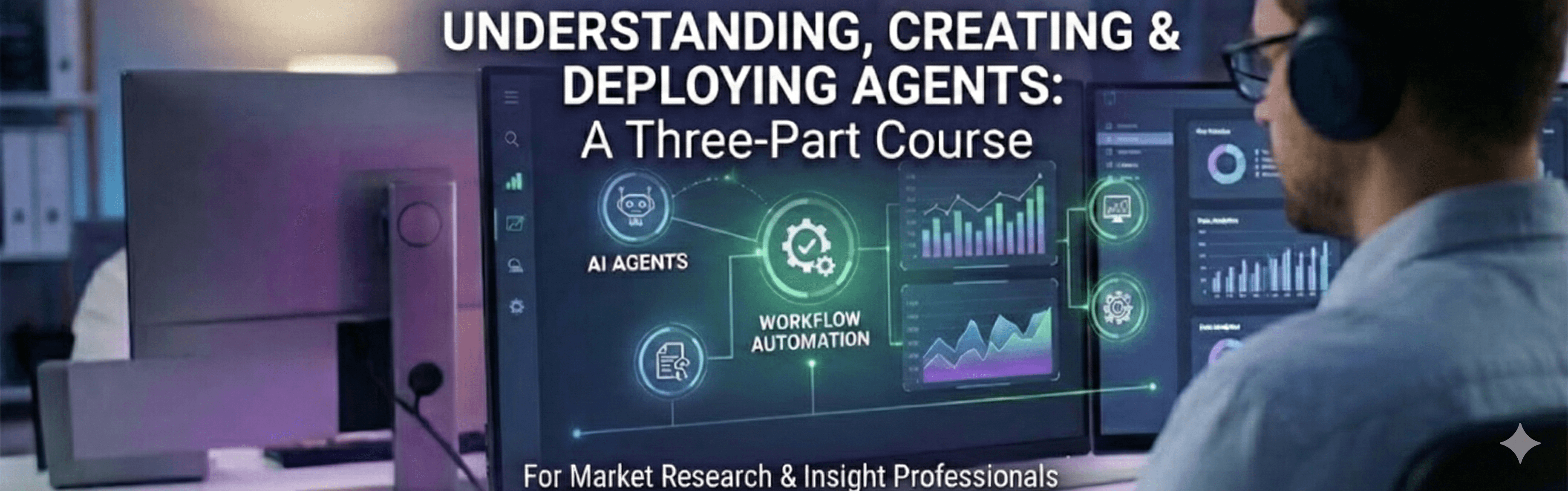Image to promote a new course teaching how to use agents